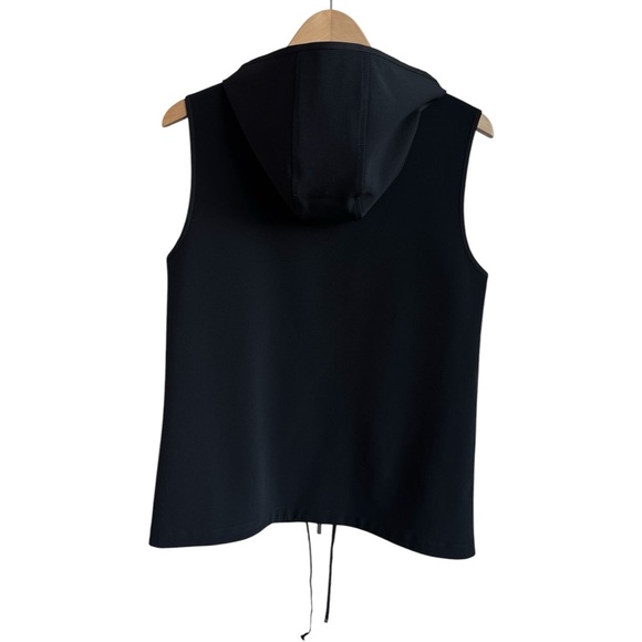 LAFAYETTE 148 | Hooded Zip Up Vest | Black Metallic Gold | Athleisure Casual M - Picture 2 of 5